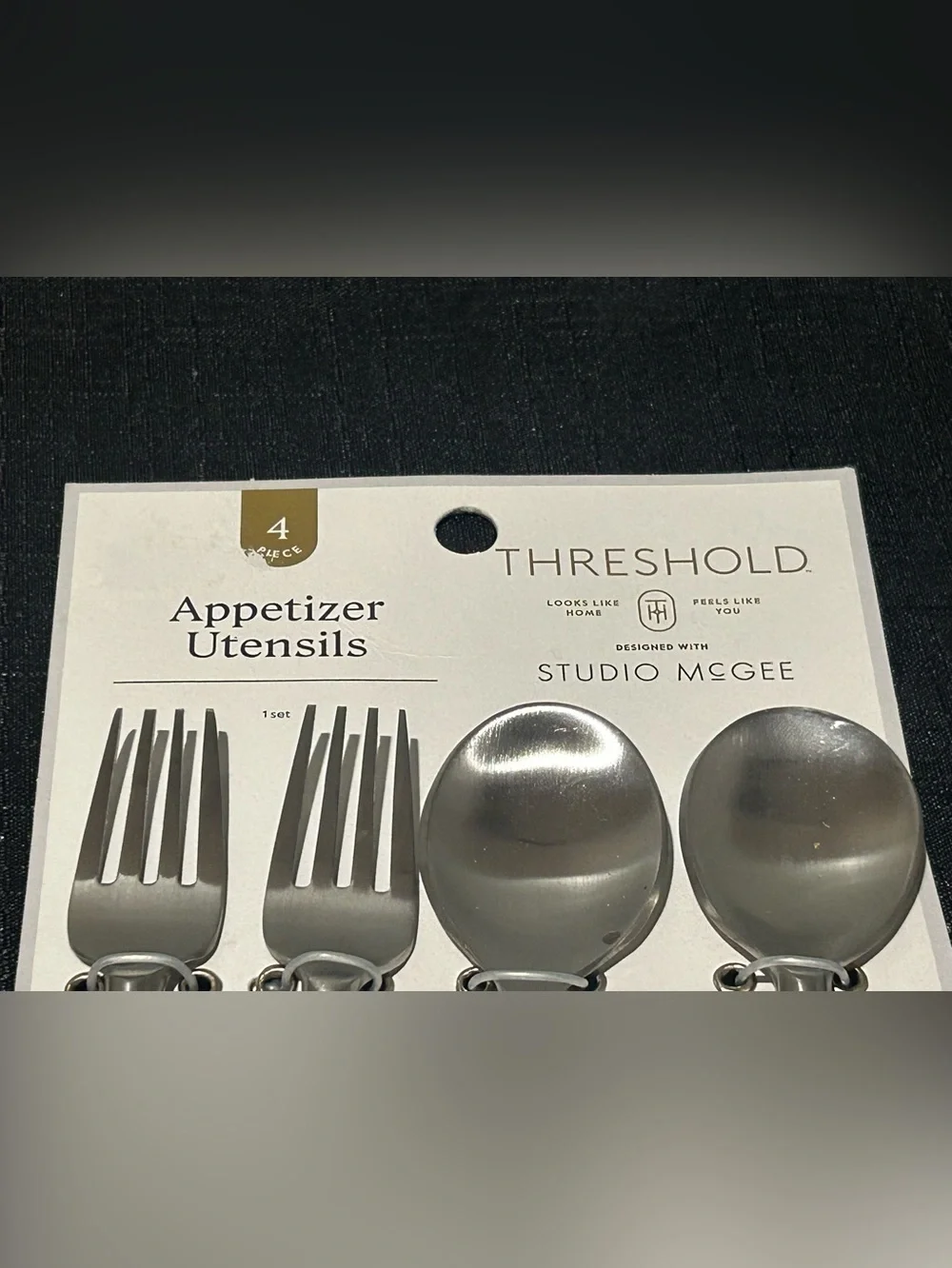 Threshold Silver Wavy-Handle Appetizer Utensils Set - 4 Pc